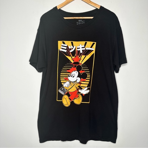 Disney Other - Disney Mickey Mouse Japanese Mens Size L Tourist T Shirt Black Short Sleeve